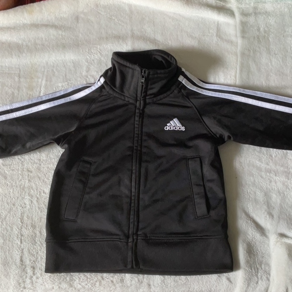 adidas Black tracksuit jacket with White Logo